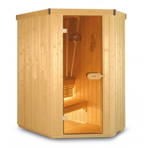 Sauna Harvia Variant (100×100×201) z piecem Delta D23,  wnętrze Formuła